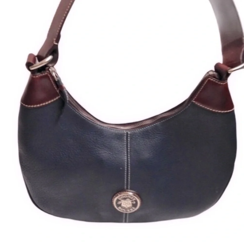 DOONEY & BOURKE AWL pebbled leather hobo bag blue